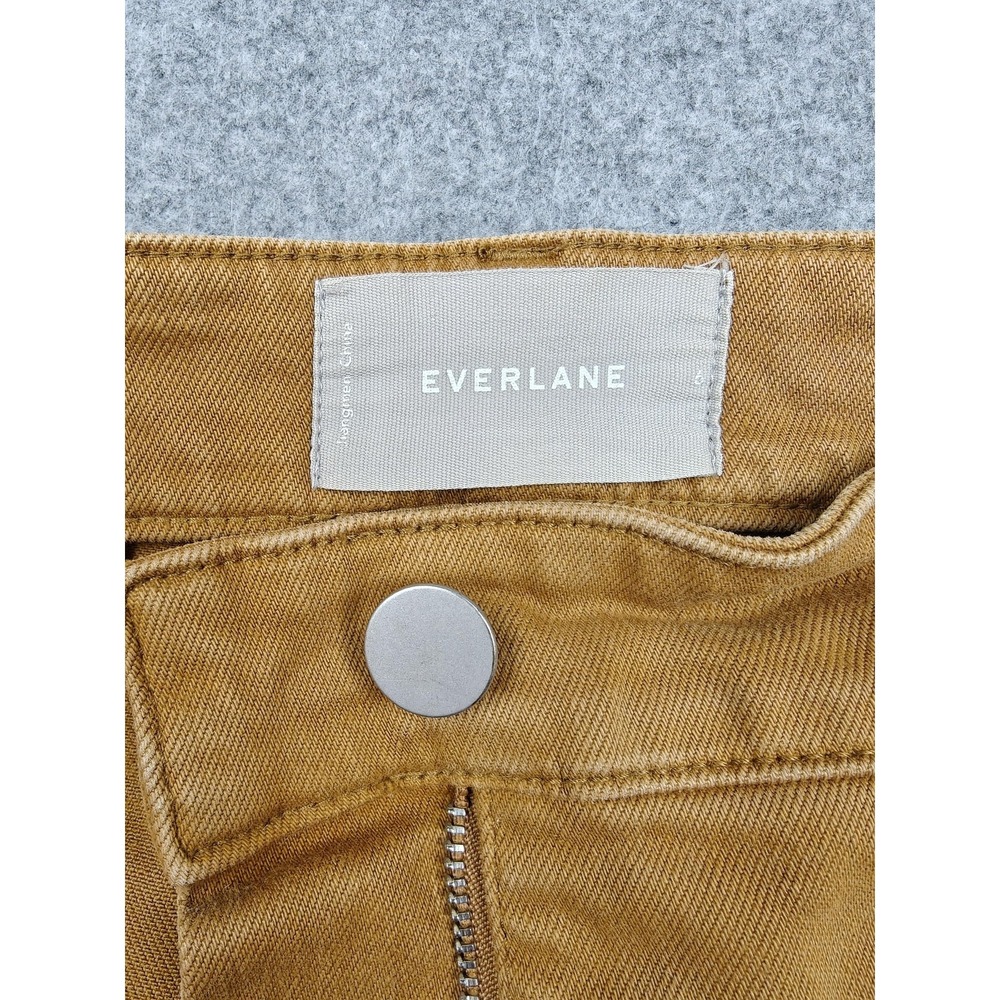 Everlane Pants Womens 6 Brown Cropped Straight Twill Stretch Chino Casual - Picture 3 of 13